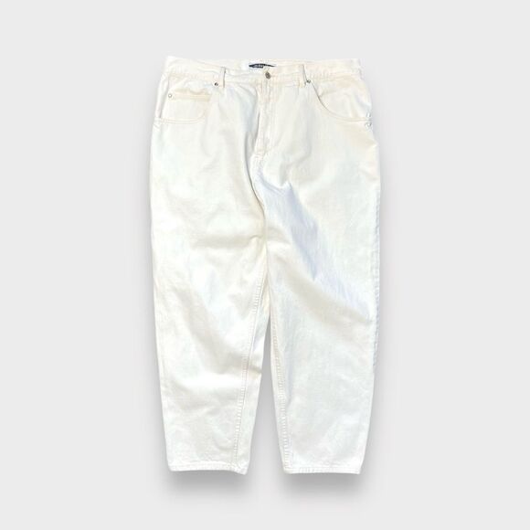 anchor blue Other - Vtg 90s Anchor Blue Loose White Jeans, Baggy Skate Grunge Wide Leg, Heavy 38 30